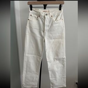 Levi’s Ribcage Straight White Jeans